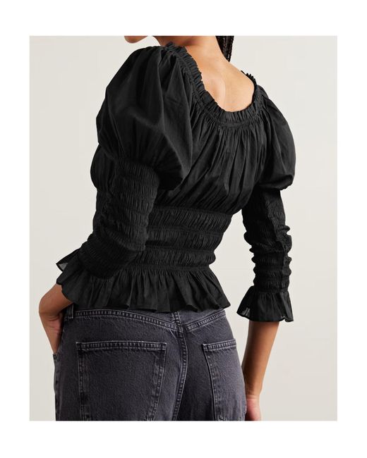 Doen Black Scoop Neck Long Sleeve Top
