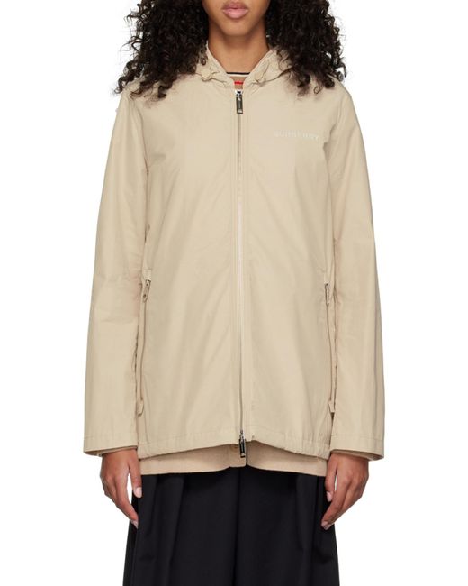 Burberry Natural Horseferry Square-Print Hooded Jacket