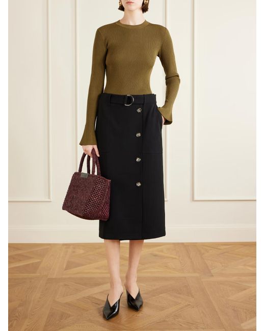Proenza Schouler Green Nir Ribbed-Knit Top