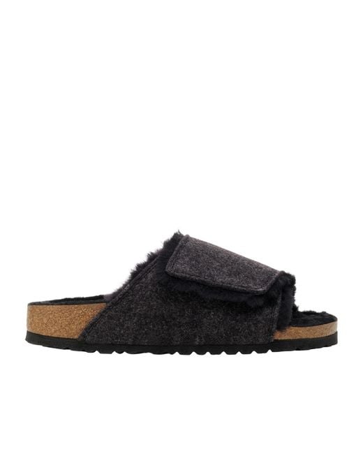 Birkenstock Black Solana Shearling Sandals for men