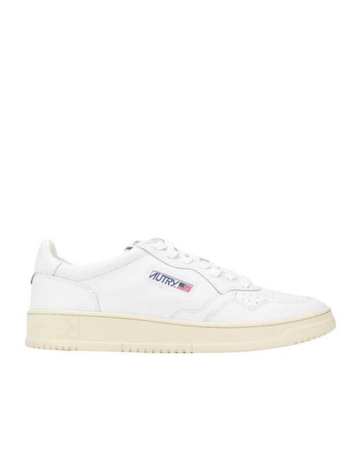 Autry White Medalist Perforated Logo Sneakers for men