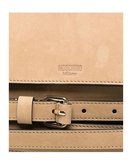 Moschino Natural Flap Shoulder Bag