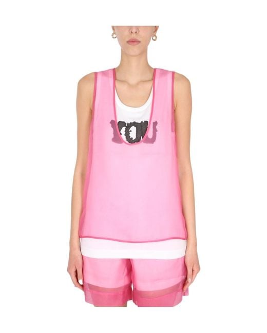 Dries Van Noten Pink Hasche Sleeveless Top
