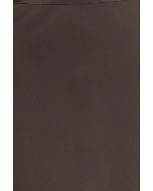 Loulou de Saison Brown Eli Silk-Twill A-Line Maxi Skirt
