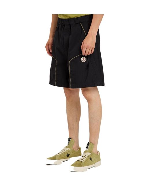 Moncler Black Comfortable Cotton Shorts for men
