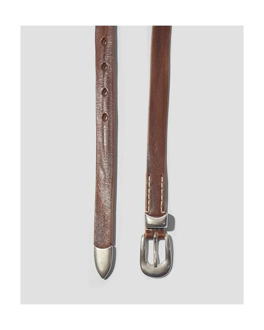 Our Legacy White Contrast-Stitching Leather Belt for men