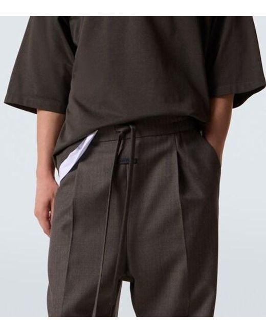Fear Of God Gray Virgin Wool Straight Pants for men