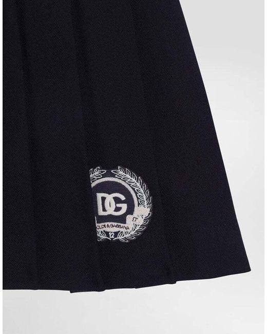 Dolce & Gabbana Blue Pleated Mini Skirt