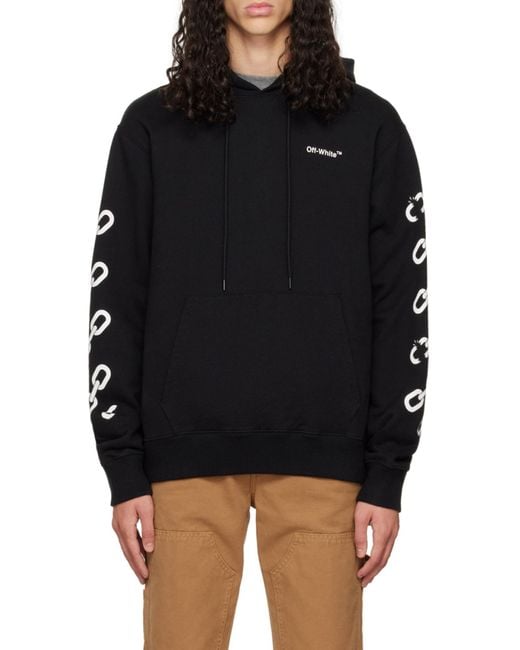 Off-White c/o Virgil Abloh Black Chain-Link Arrows-Motif Hoody for men
