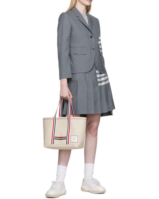 Thom Browne Gray Plain Weave 4-Bar High Armhole Sport Coat