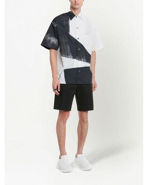 McQueen Black Tailored Knee Length Bermuda Shorts for men