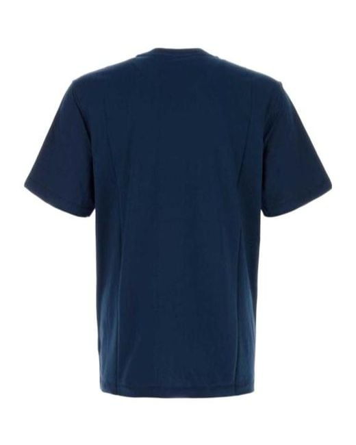 MSGM Blue Logo Printed Crewneck T-Shirt for men