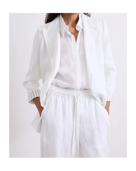 Marella White Pure Linen Blazer