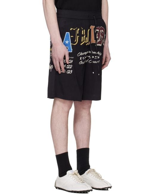 Amiri Black Varsity Patch Shorts for men