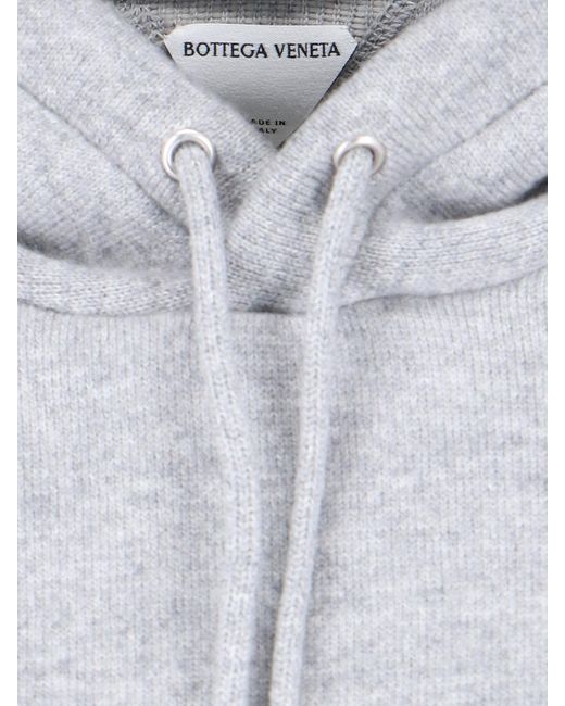 Bottega Veneta Gray Long-Sleeved Drawstring Hoodie
