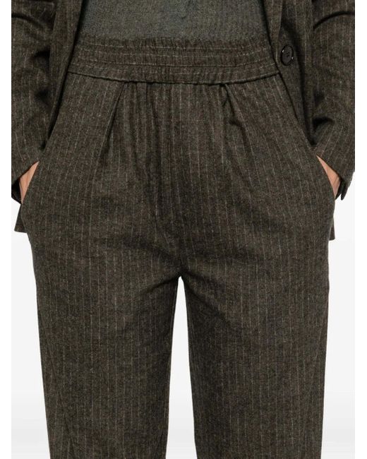 Isabel Marant Green Elastic Waist Casual Pants