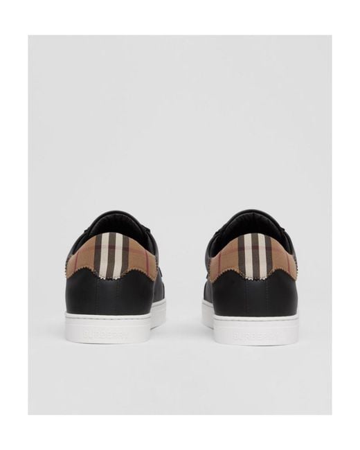 Burberry Black Vintage Check Low-Top Sneakers for men