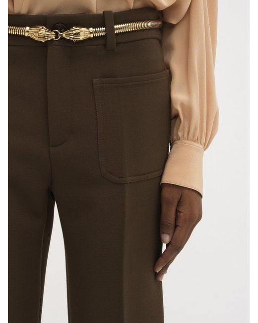 Chloé Brown Wool Bell-Bottom Pants