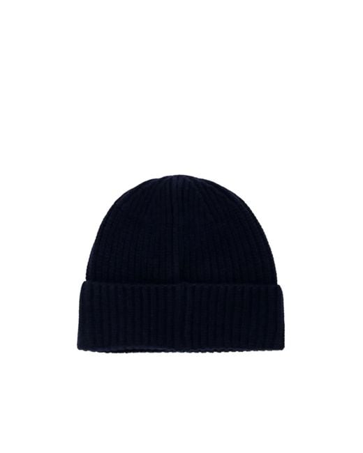 Stone Island Blue Logo-Patch Beanie for men