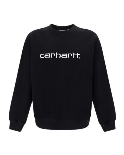 Carhartt Blue Logo Embroidered Crewneck Sweatshirt for men