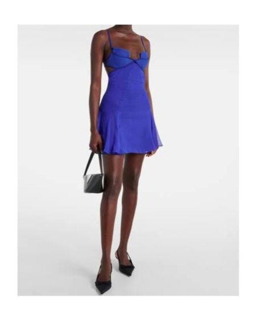 Nensi Dojaka Blue Silk Minidress