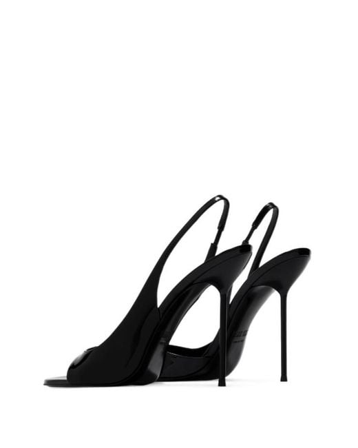 Paris Texas Black Slingback Open-Toe Pumps