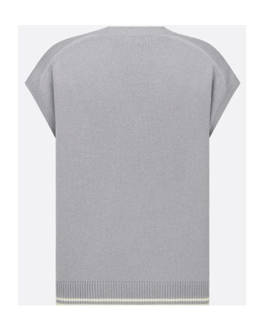 Dior Gray Logo Wool Vest for men