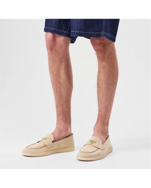 Prada Natural Suede Loafers for men