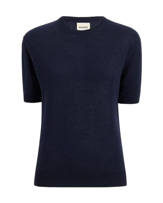 Khaite Blue The Pierre Short-Sleeved Jumper