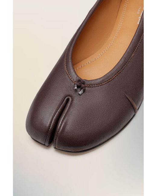 Maison Margiela Brown Tabi Toe Slip-On Ballerina Shoes