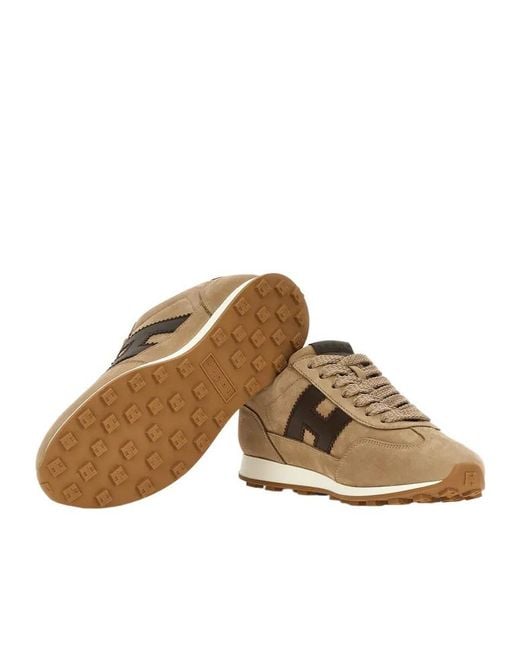 Hogan Brown Low Top Lace Up Sneakers