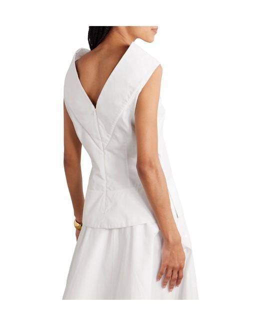 Brandon Maxwell White Bowie Top