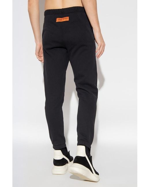Heron Preston Black Logo Printed Sweatpants for men
