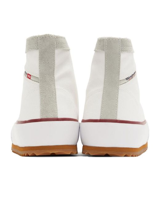 DIESEL White S-Principia High-Top Sneakers for men