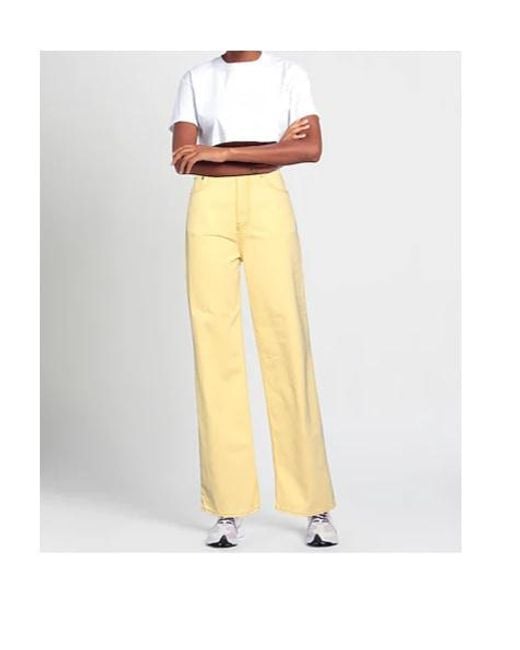 Ganni Yellow Straight-Leg Jeans