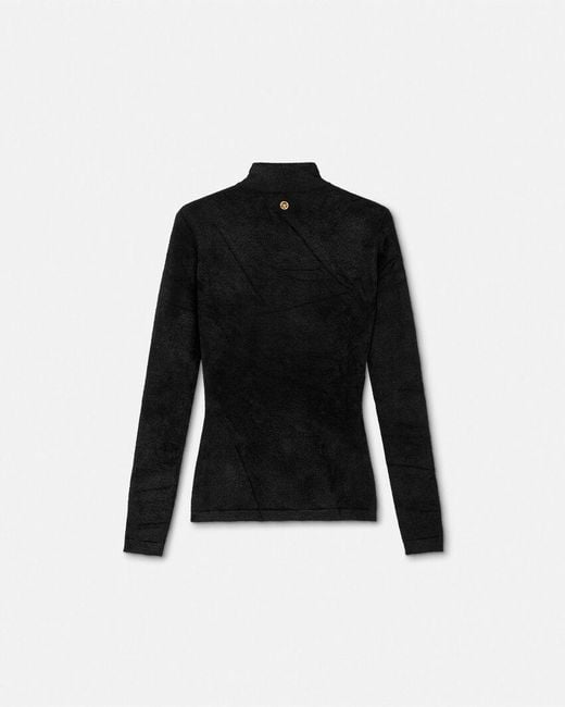 Versace Black High-Neck Embellished Sweater