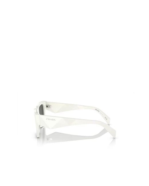 Prada White Eyewear Square Frame Sunglasses for men