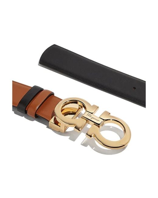 Ferragamo White Ferragamo Gancini Buckle Reversible Belt