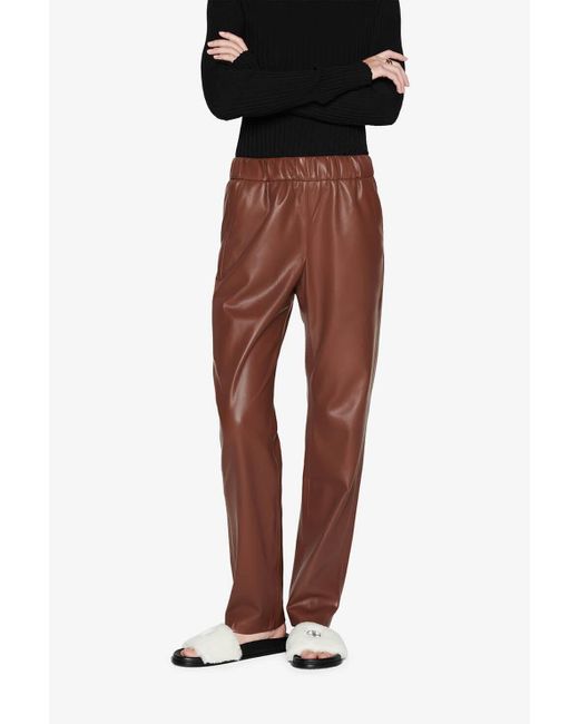 Anine Bing Brown Elastic Waist Casual Pants