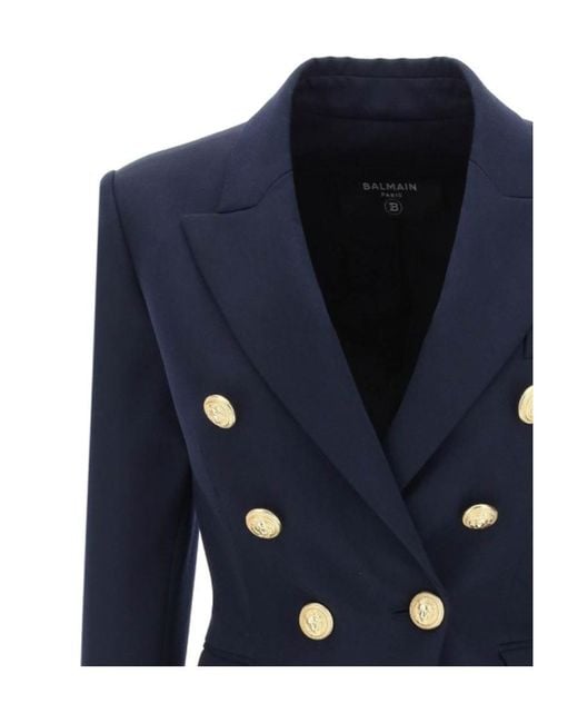 Balmain Blue Double Breasted Blazer