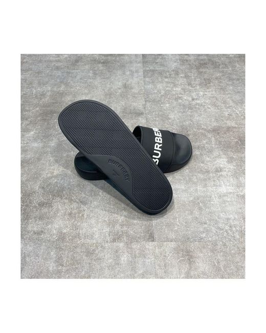 Burberry White Kingdom Print Slides