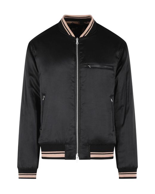 Dries Van Noten Black Volker Reversible Bomber Jacket for men