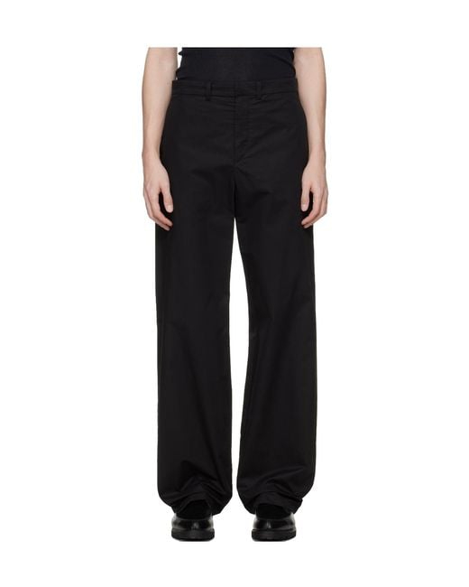 Rier Black Casual Pants With Belt Loops for men