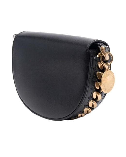 Stella McCartney Black Frayme Small Flap Shoulder Bag