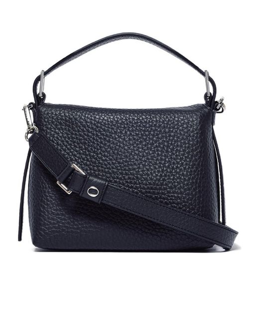 Orciani Blue Nana Soft Small Leather Handbag With Strap