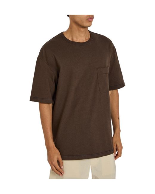 Lemaire Brown Boxy Cotton And Linen-Blend T-Shirt for men