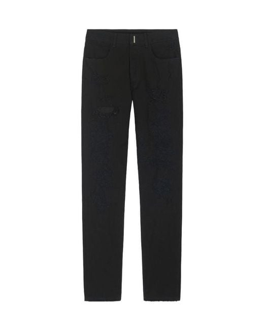 Givenchy Black Destroyed Slim Fit Jeans for men