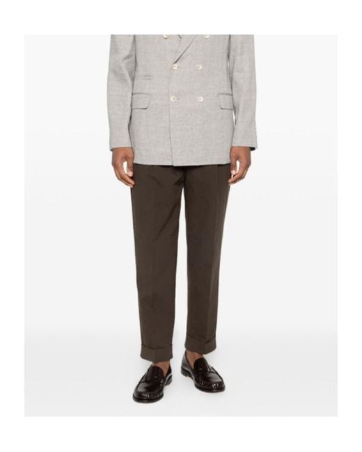 Pt Pantaloni Gray Pt Torino Carrot 2P Pleated Pants for men