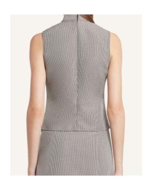 Courreges Gray Courrèges Buckle Houndstooth-Pattern Sleeveless Top