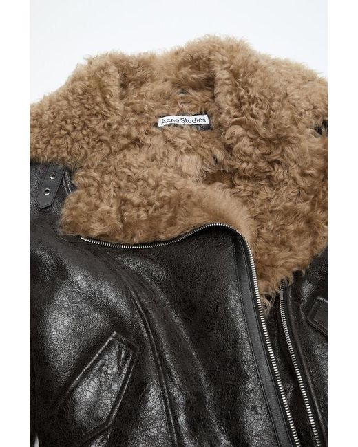 Acne Multicolor Leather Shearling Jacket